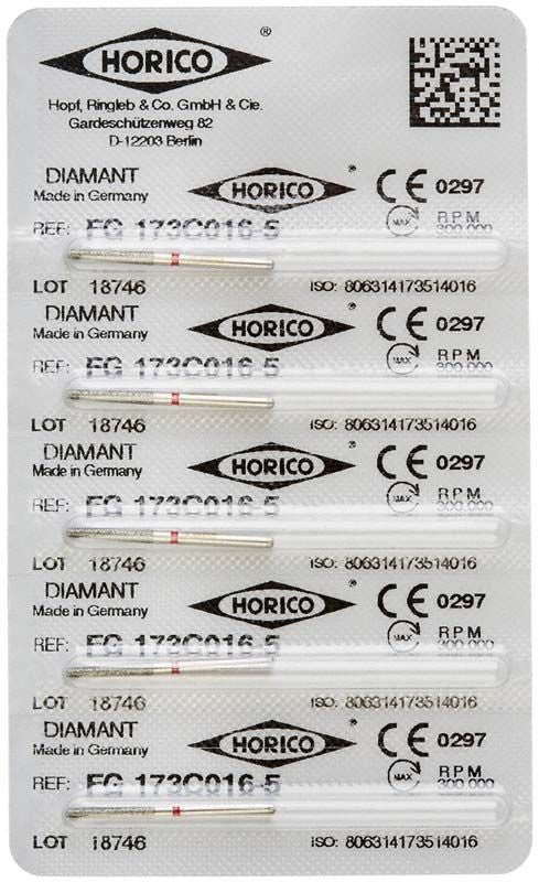 Verpackung von Diamant FG 173F 016 mit CE-Kennzeichnung und LOT-Nummer.