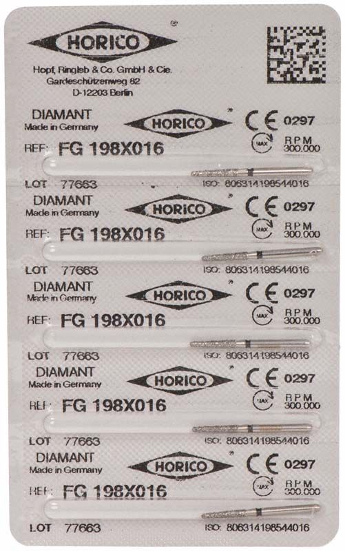 Verpackung von Diamant FG 198X 016 mit Herstellerinformationen.