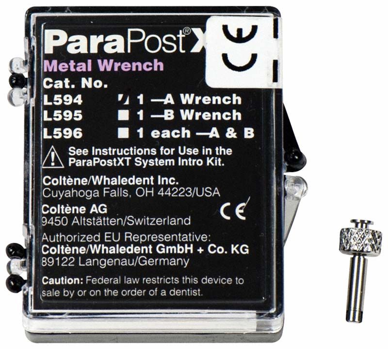 ParaPost XT Schraubenschlüssel A mit Verpackung und Schraubaufsatz.