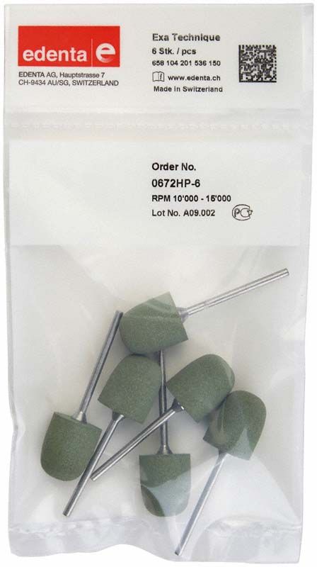 Exa Technique grün 6er Kuppel Polierer für Kunststoffe und Dentalbereich.