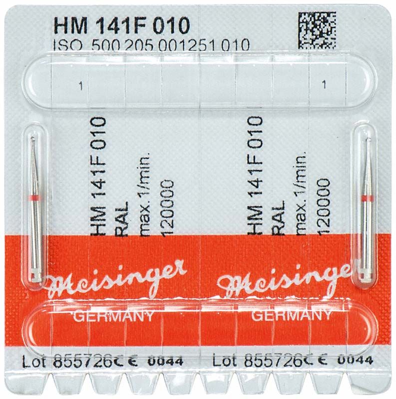 Verpackung von HM Kugelfräser RAL HM141F 010 mit zwei Fräsern.