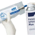 Pana Spray Plus in der Anwendung mit Handschuhen und Verpackung.