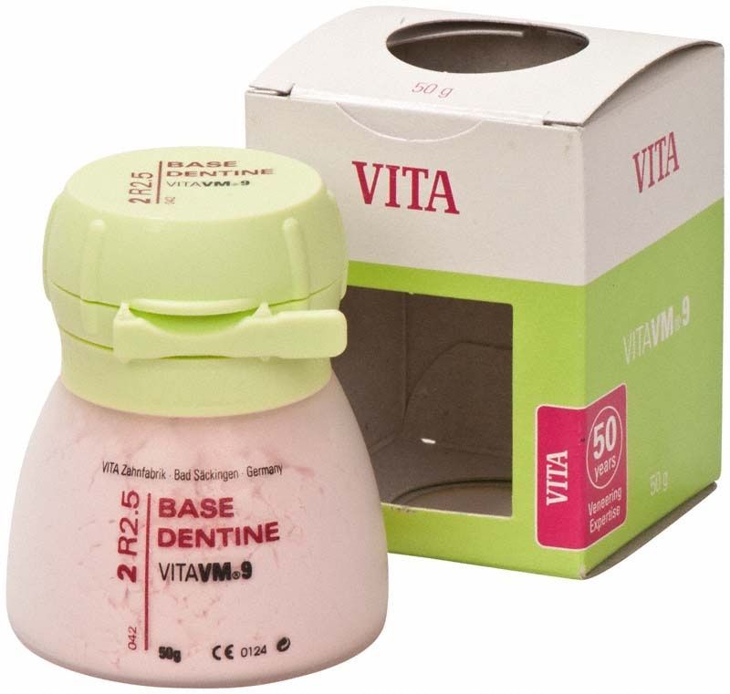 Keramikmasse VITA VM9 Base Dentin 50g mit Verpackung.