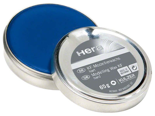 Dose mit blauem KF-Modellierwachs hart, 65g, von Hera.