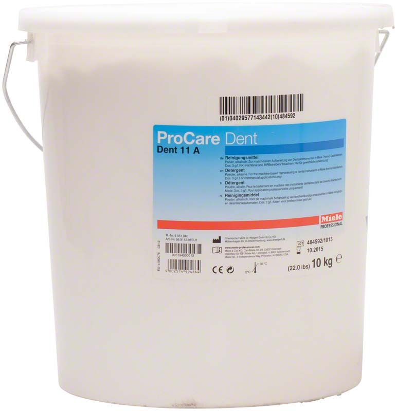 ProCare Dent 11 A Reinigungsmittel in weißem Eimer mit Etikett.