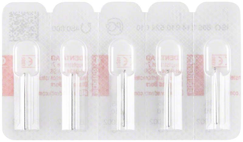 Fünf Diamantbohrer FG 805 010 in Blisterverpackung.