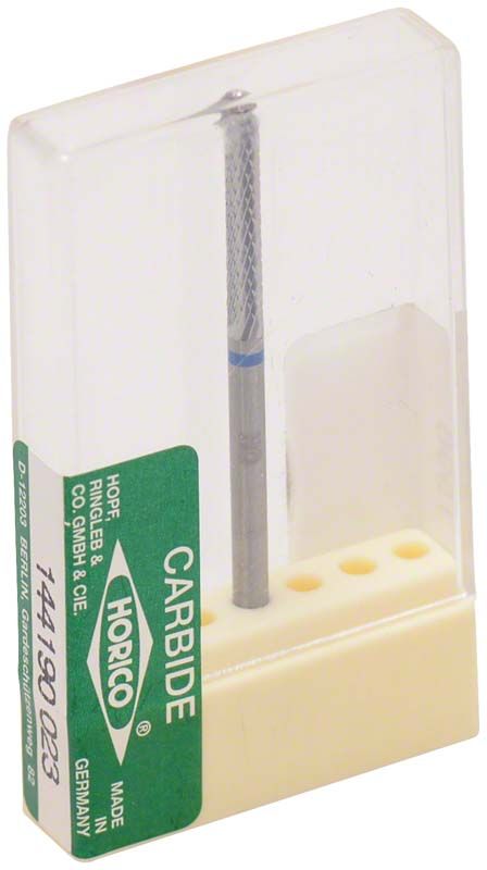 Hartmetallfräser Kreuzverzahnung in transparenter Verpackung.