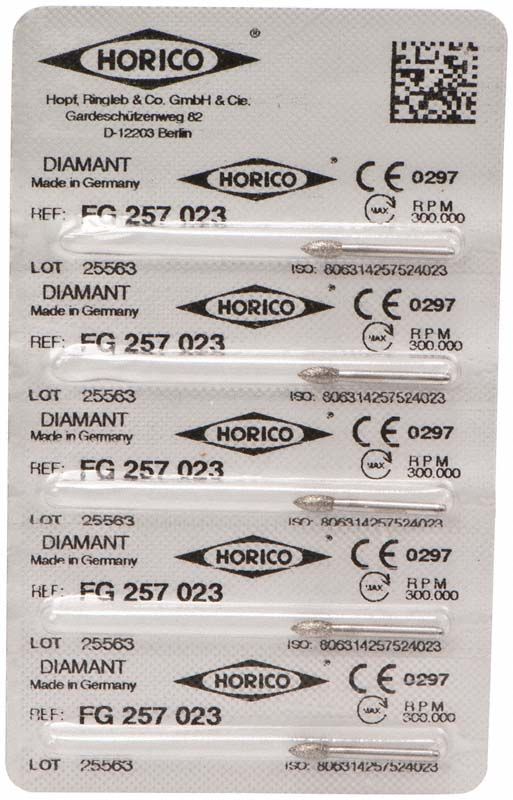 Verpackung von Diamantschleifern FG 257 023 mit Produktinformationen.