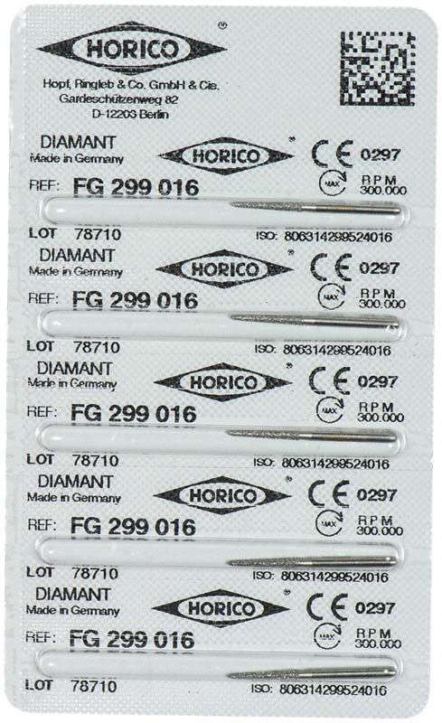 Verpackung von Diamant FG 299 016 mit CE-Zeichen und Produktinformationen.
