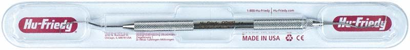 Doppelendige Zahnsonde aus Satin Steel in Kunststoffverpackung.