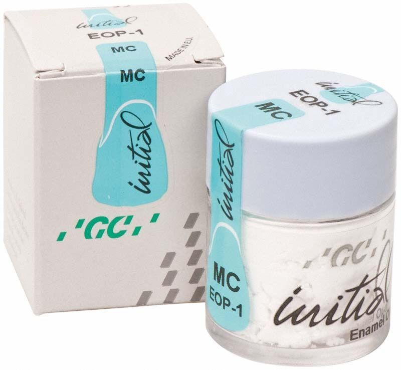 GC Initial MC Enamel Opal 20g EOP1 im Kunststoffbehälter mit Verpackung.