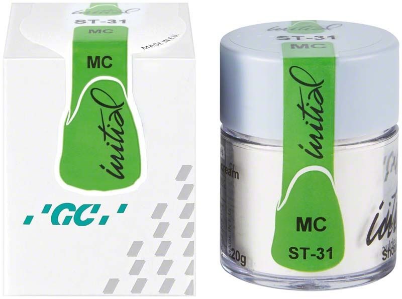 Glasbehälter mit GC Initial MC Shoulder Transparent 20g, Modell ST-31.