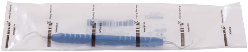 Gracey-Kürette Figur 9/10 in blauem Griff, steril verpackt.