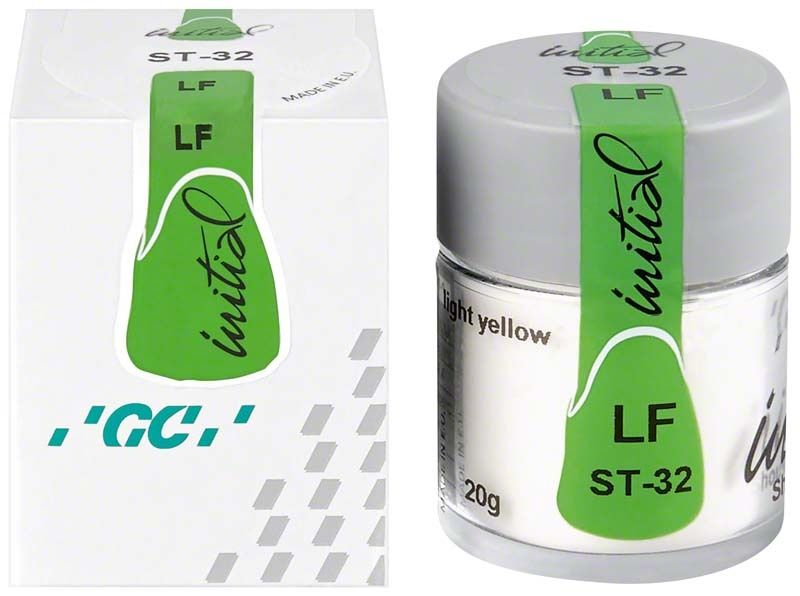Transparente Zahnkeramikpaste GC Initial LF Shoulder Transparent ST-32 mit Verpackung.