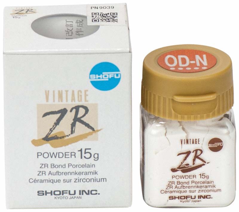 Vintage ZR Opaque Dentin OD-N 15g in original Verpackung mit Produktdetails.