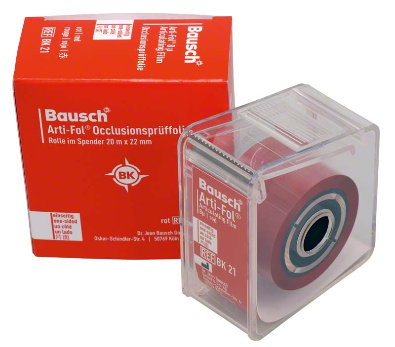 Arti-Fol® Occlusionsprüffolie im roten Spender mit 20m Länge.