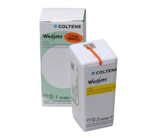 Hygenic Wedjets Befestigungsschnur in orange, Verpackung mit Produktdetails.