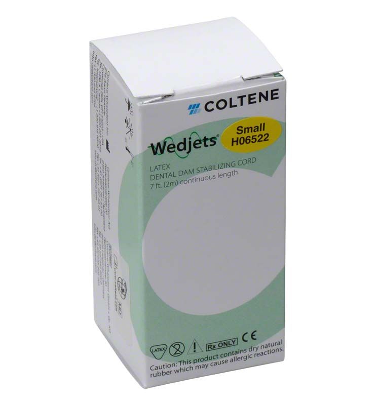Hygenic Wedjets Befestigungsschnur gelb, Verpackung mit Produktdetails.