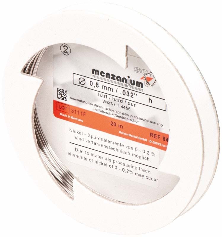 Menzanium® Spulendraht hart, 0,8mm x 20m, auf Kunststoffspule.