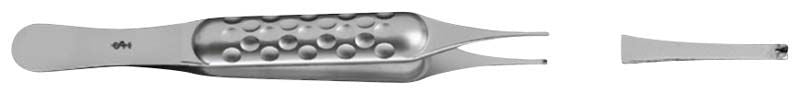 Chirurgische Pinzette Ergoplant 120mm mit geriffeltem Griff.