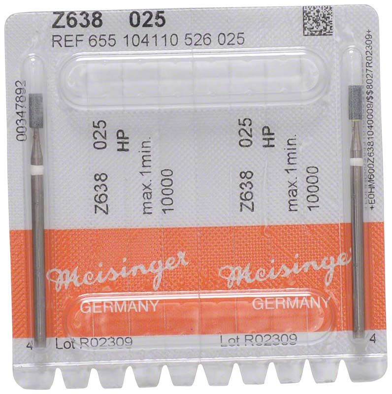 Schleifer für Zirkonoxid grün Z638 025 HP medium in Blisterverpackung.