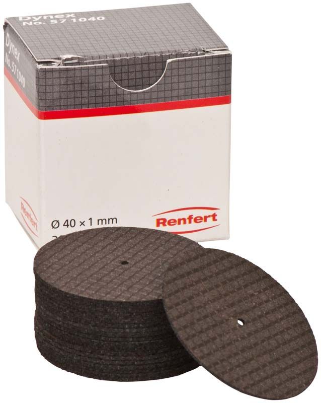 Dynex Trenn- und Schleifscheiben vor Produktverpackung, Ø 40mm, Stärke 1mm.