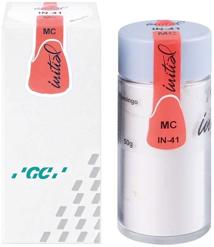 GC Initial MC INside 50g IN-41 Flamingo Pulver in weißer Dose mit rotem Etikett.