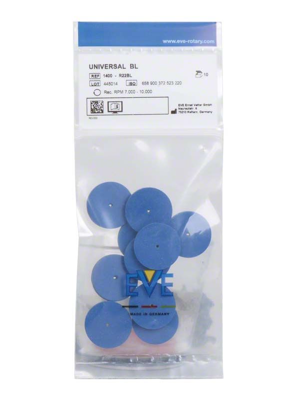 Blauer Schaumstoffring, Verpackung mit 10 Stück, Produktname sichtbar.