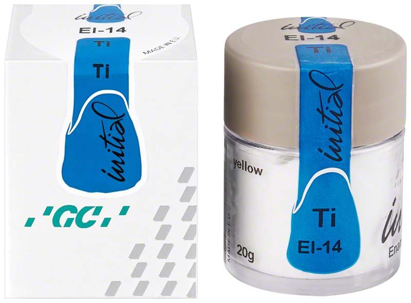 GC Initial Ti Enamel Intensive EI-14 in Verpackung und Dose.