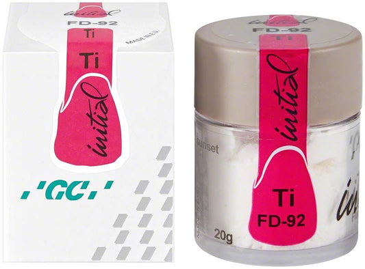 GC Initial Ti Fluo-Dentin FD-92 in Kunststoffdose mit rotem Etikett.