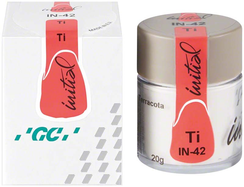 Glasflasche mit GC Initial Ti INside IN-42 Terracota Pulver.