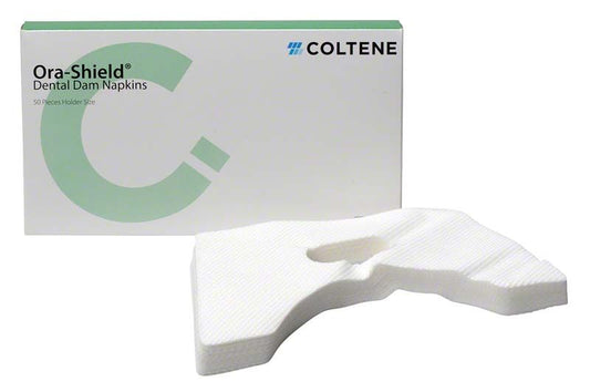 Hygenic Ora Shield Dental Dam mit Verpackung von Coltene Whaledent.