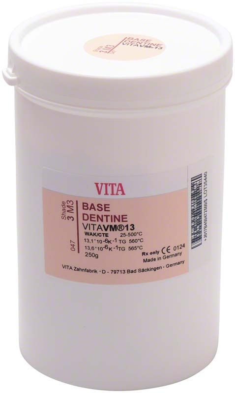 VM13 3D Base Dentin 250g Behälter mit Produktetikett.