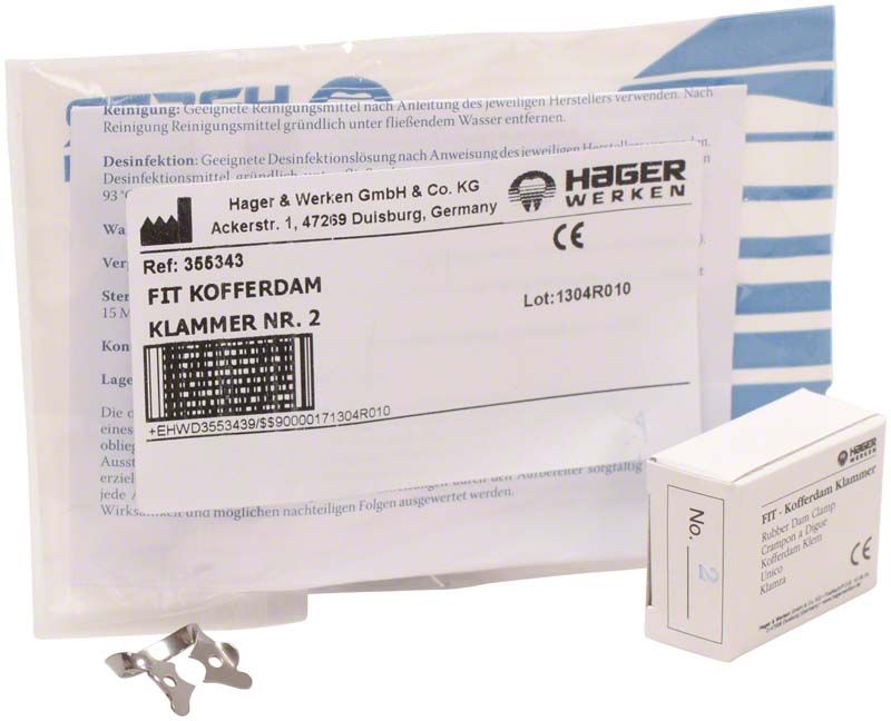 Image of Fit-Kofferdam® Prämolarenklammer Nr. 2 mit Flügeln