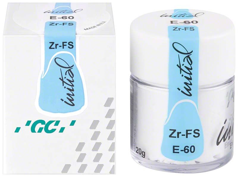 GC Initial Zr-FS E-60 Keramikpulver in 20g Dose und Verpackung