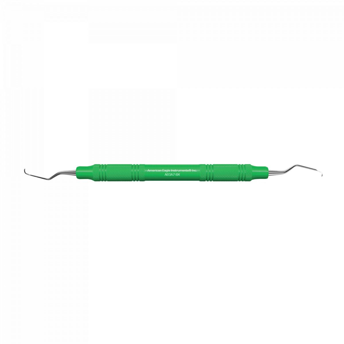 Gracey +3 Access Kürette mit grünem Griff für zahnärztliche Behandlungen.