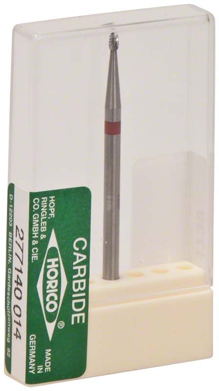 Hartmetallfräser 277 140 014 mit rotem Ring in Verpackung.
