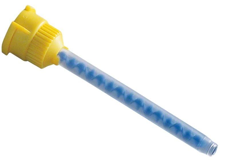Gelbe Mischkanüle Automix 2 für dentalen Einsatz.
