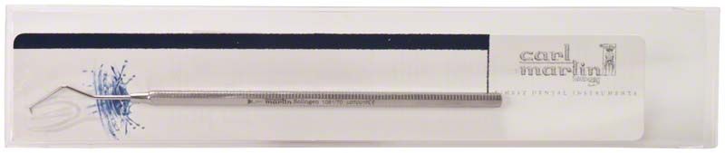 Unzerbrechliche Zahnsonde mit Achtkant-Griff in Verpackung.