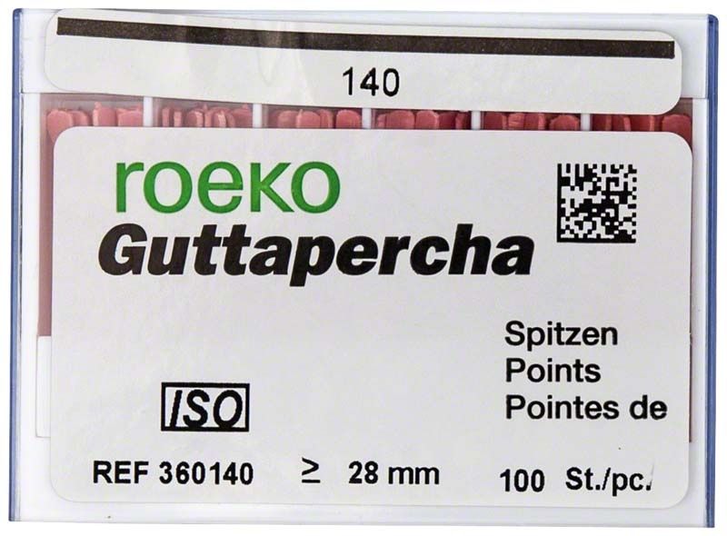 ROEKO Guttapercha-Spitzen rosa in Schiebeschachtel, Größe 140, 100 Stück.