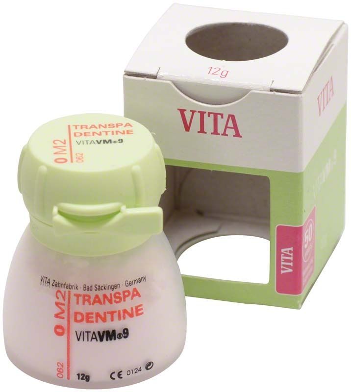 Transpa Dentin 12g 0M2 Zahntechnisches Material mit Verpackung.