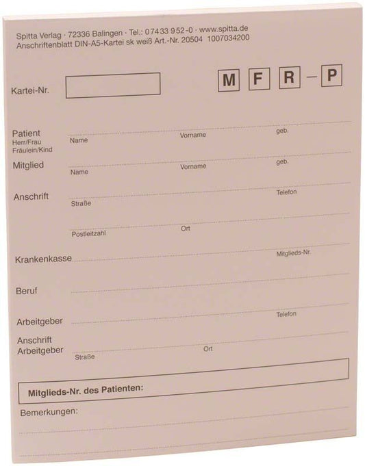 Image of Anschriftenblatt A5 weiß