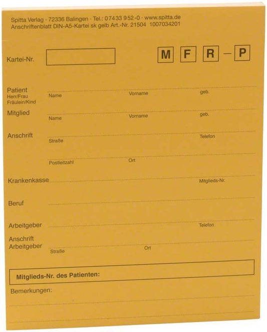 Image of Anschriftenblatt A5 gelb