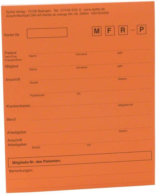 Image of Anschriftenblatt A5 orange