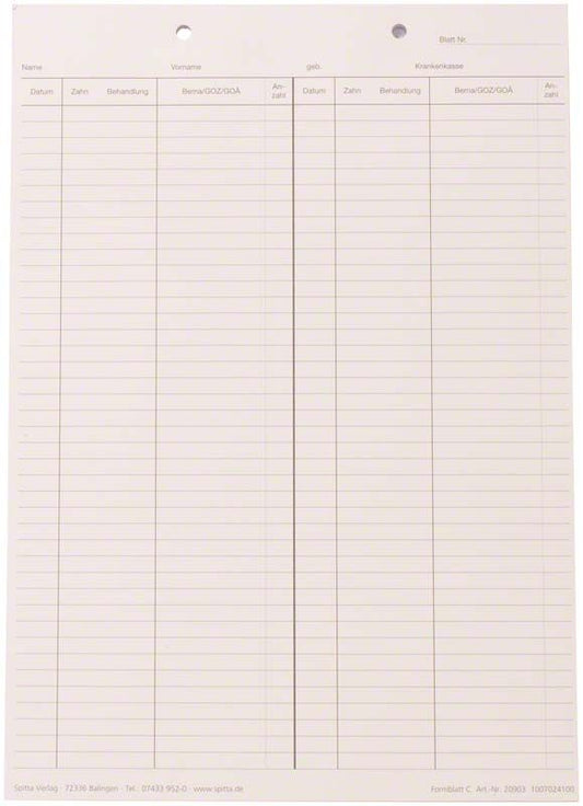 Image of Krankenblatt C DIN A5 weiß