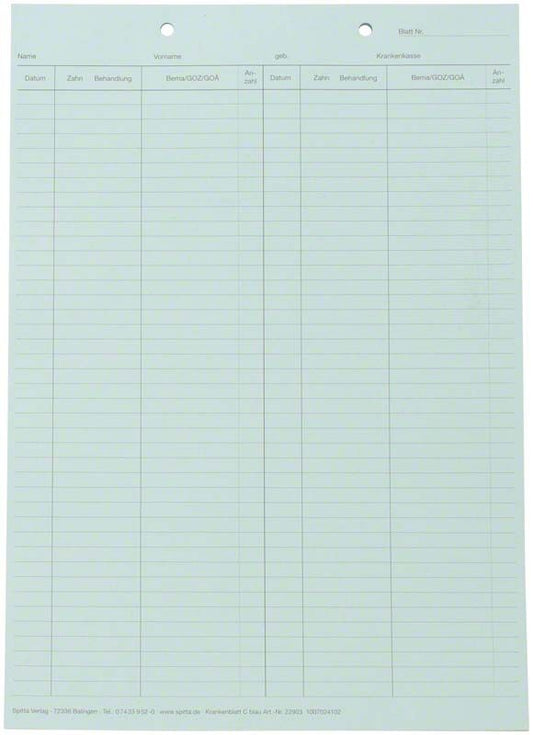 Image of Krankenblatt C DIN A5 blau