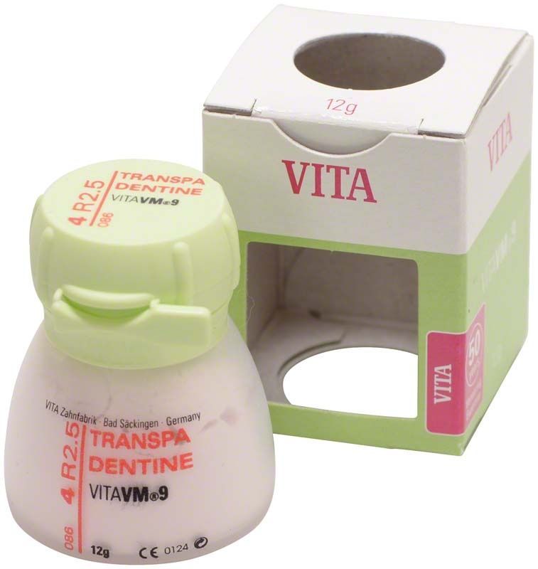 VM9 3D Transpa Dentin 12g 4R2.5 mit Verpackung.