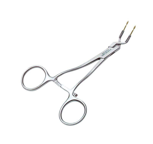 Keramogrip gebogen, chirurgisches Instrument mit gebogener Spitze und Fingergriffen.