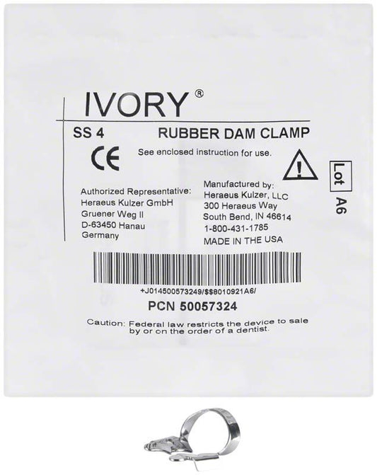 Image of Ivory® Kofferdamklammer Figur SS 4 , kleine OK Molaren