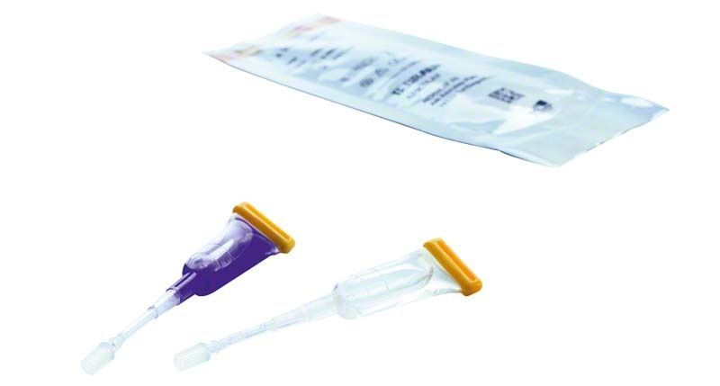 Histoacryl Gewebekleber in Einwegapplikatoren mit Verpackung im Hintergrund.